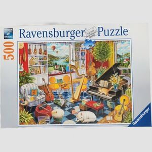 Ravensburger The Music Room 500 Piece Jigsaw Puzzle 168361 Ingrid Slyder Cats